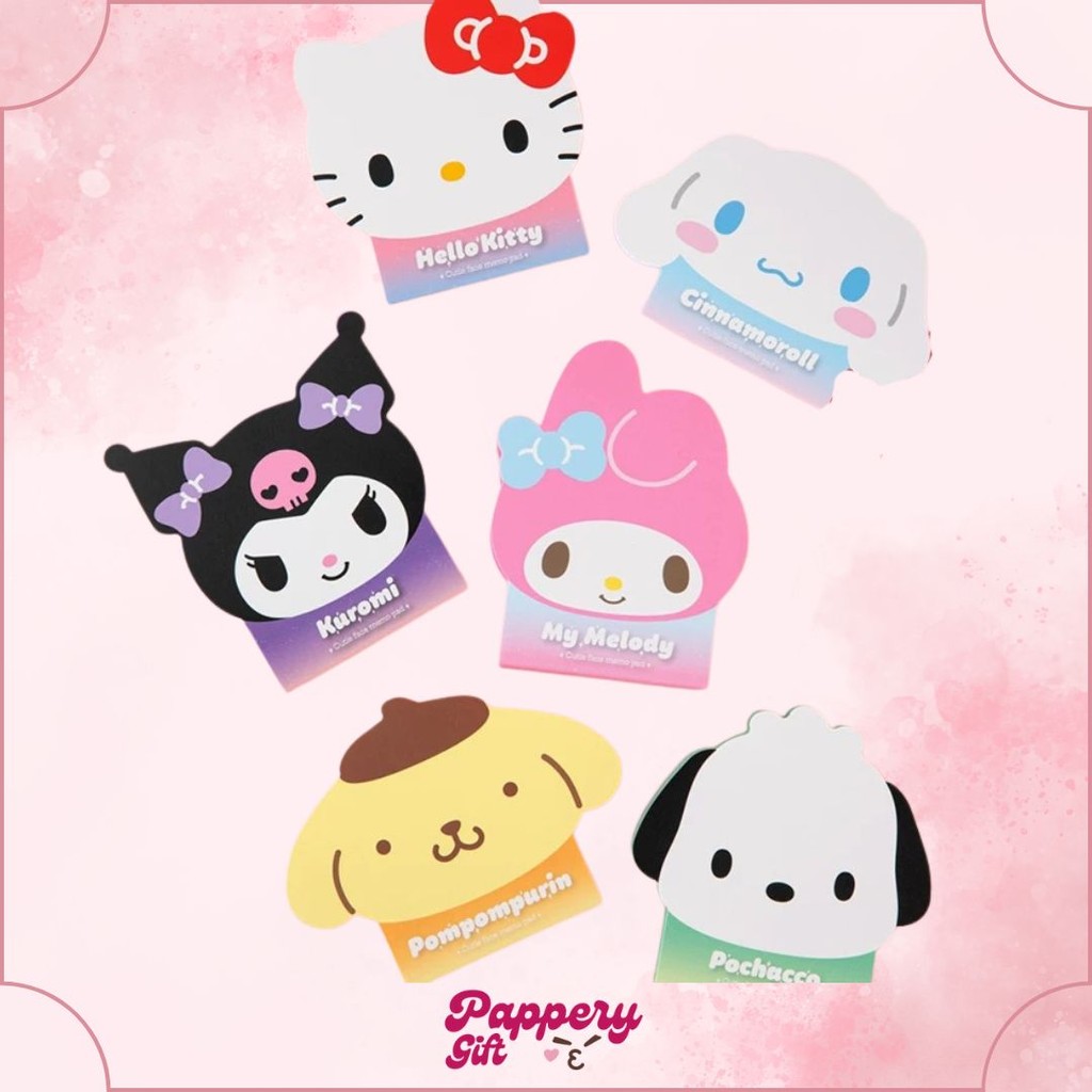 

Memopad Unik Kertas Warna Motif Sanrio Face Melody Kuromi Cinnamonroll - SE0387