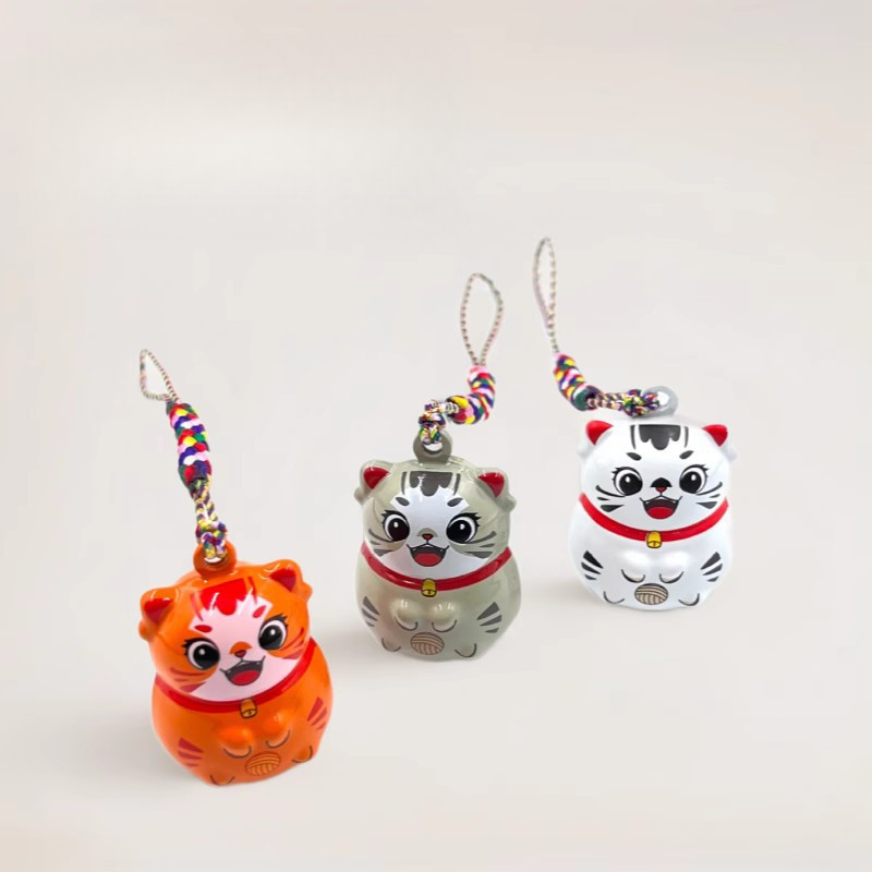 Kucing Maneki-Neko Yang Lucu, Lonceng Suara Air Dengan Teknik Cat Oven Logam, Hadiah Kreatif, Akseso