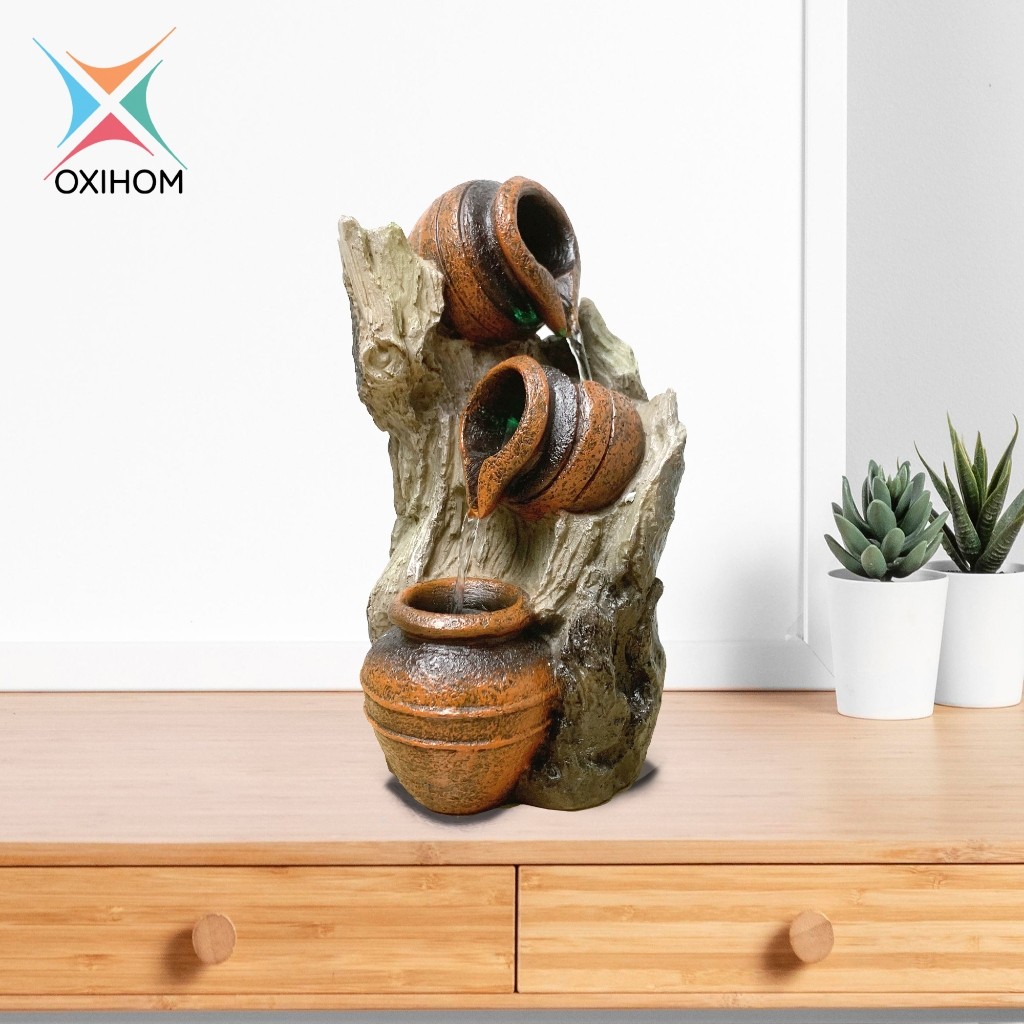 Oxihom W101 Water Fountain Ornament Articles Taman Air Mancur Mini Garden Abstrak Dekorasi Indoor da