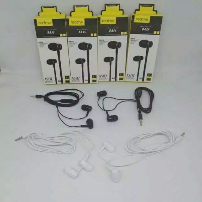 headset as-07 realme bass handsfree as 07 realme bass