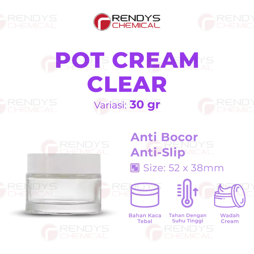 POT CREAM CLEAR 30ML / BOTOL POT CREAM BENING 30ML / POT GLASS 30ML CLEAR