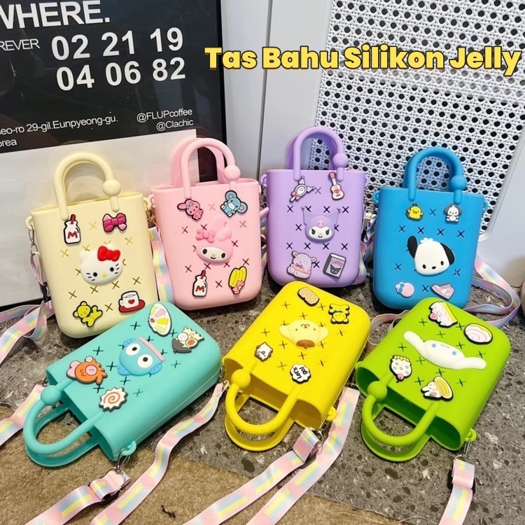 Tas Jelly Silicon Sanrio/Bukti Air Tas Jelly Sanrio/Bukti Air Tas Pantai/Tas Selempang Wanita Korea/