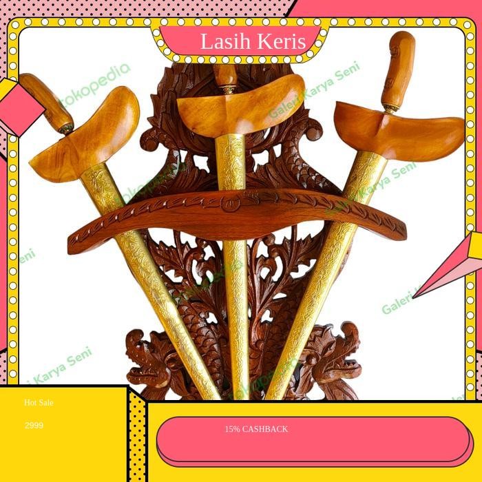 Blawong Keris Isi 3 Ukir Naga Keraton Lambang PB X Plitur Coklat Antik KRS17