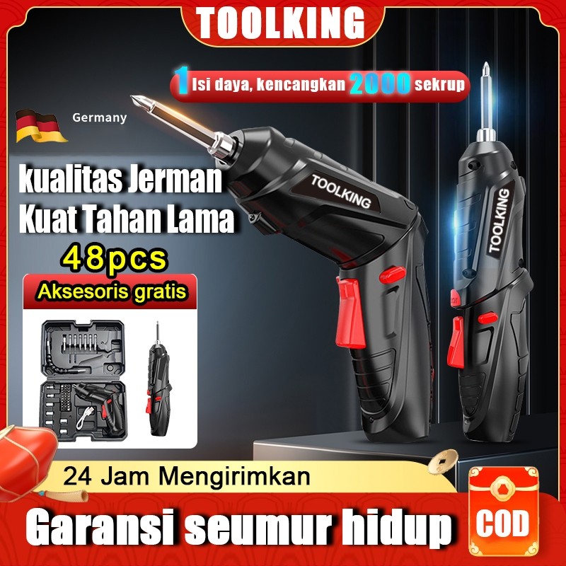 Cordless Screwdriver 4.2 V Mesin Bor Cordless Mini 48pcs Set Screwdriver Obeng Baterai Bor Cordless 