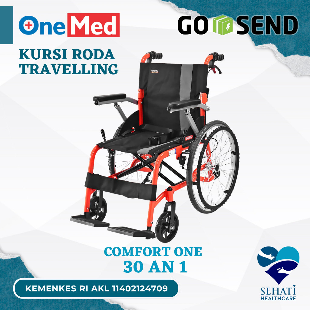GOJEK ONLY Onemed Kursi Roda Comfort One 30 AN 1 Alat Bantu Jalan Medis Kesehatan