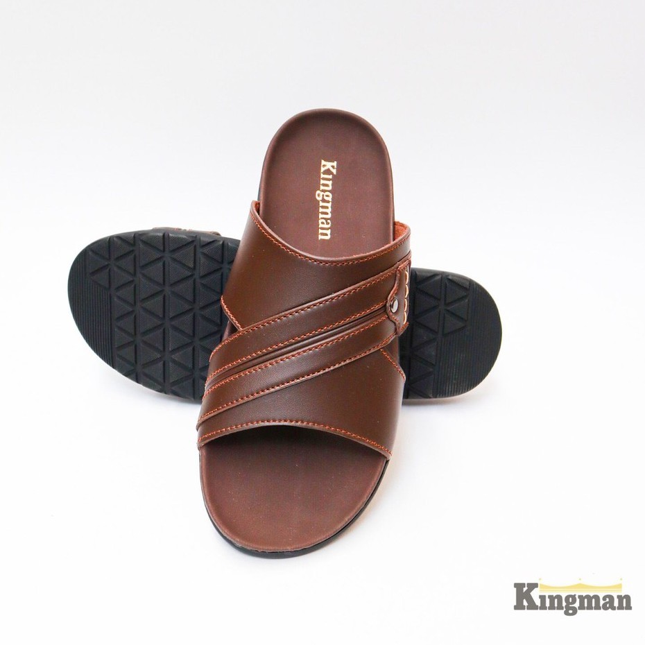 Kingman Sandal Pria Kekinian Dublin Premium Original Sandal Kulit Pria Kualitas Import - DN630 terla