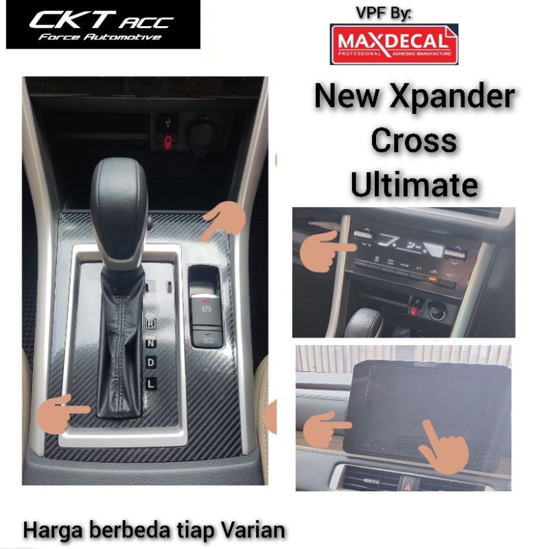 Sticker Carbon 6D Black Glossy NEW XPANDER transmisi head unit steer pelindung MURAH