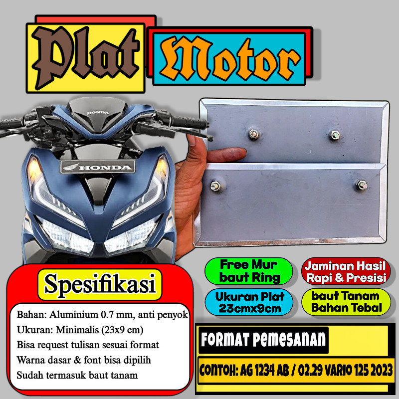 Plat Putih Bebas Custom