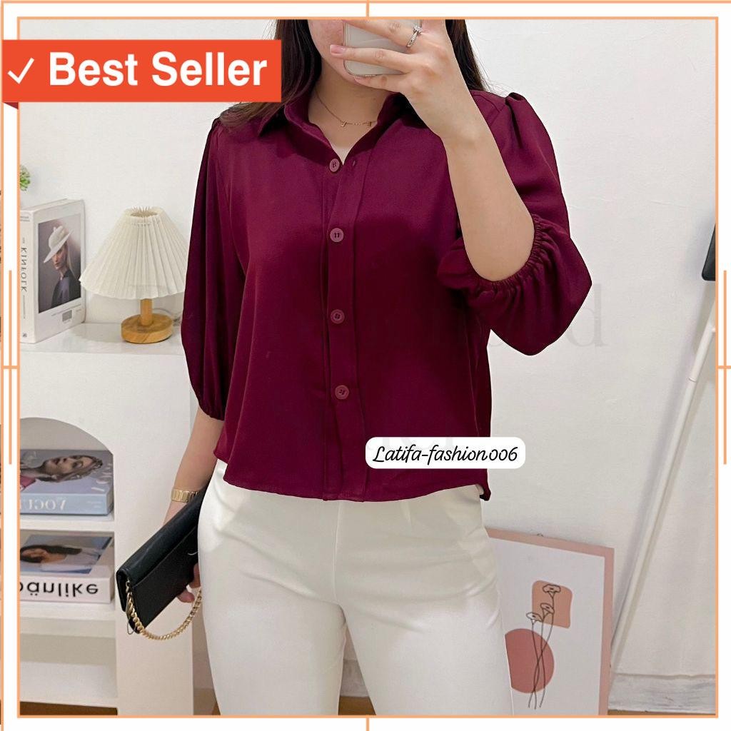 Baju Murah Kekinian / crop top rayon twill premium uniqlo terbaru atasan wanita terbaru terlaris ata