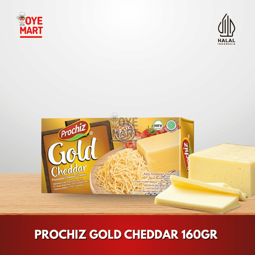 

PROCHIZ GOLD CHEDDAR 160GR / KEJU CHEDDAR OLAHAN GOLD 160GR