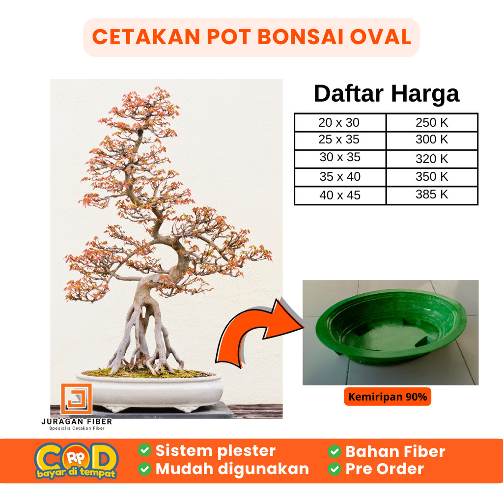 cetakan pot bonsai / cetakan pot fiber / cetakan pot bonsai fiber / pot tanaman / pot bonsai mini / 