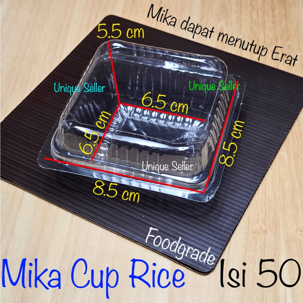 [Isi50] Mika Cup Rice 8.5x8.5x5.5 cm / Mika Kotak Jajan Snack 8,5x8,5x5,5 cm / Mika Onde Onde Nasi K
