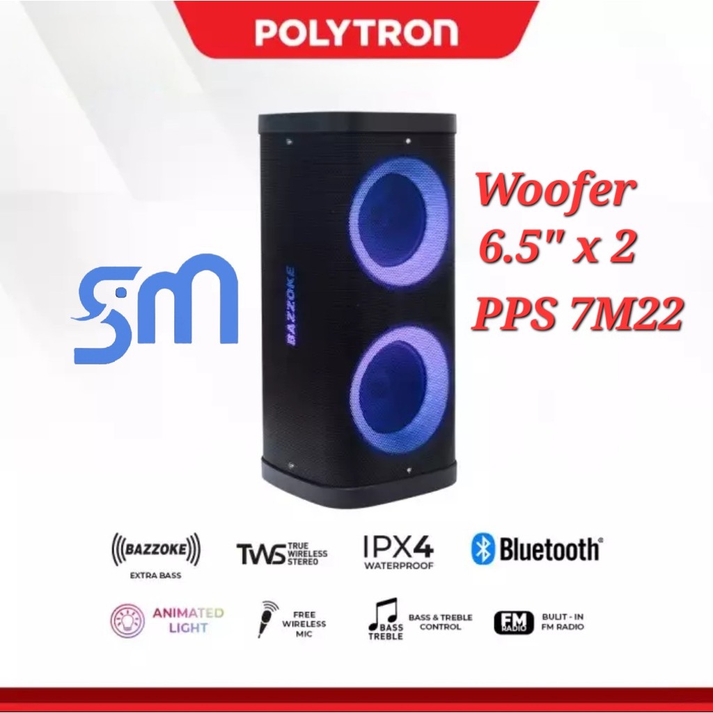 Speaker Polytron Party box PPS 7M22 Portable Bluetooth PPS7M22 Karaoke