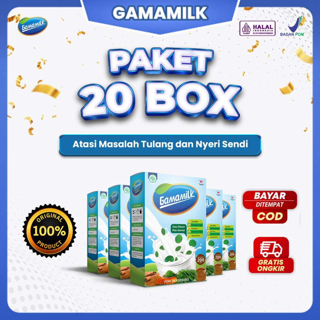 

PAKET 20 BOX GAMAMILK - Susu Kambing Etawa Plus Ekstrak Gamat - HALAL Dan BPOM