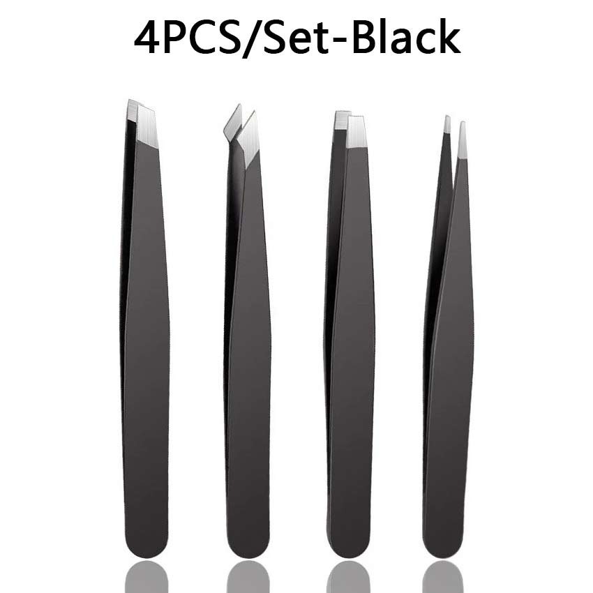 5Pcs/Set Pinset Pencabut Bulu Alis Mata Ketiak Penjepit Bulu Mata Serbaguna Pinset Tweezer Stainless