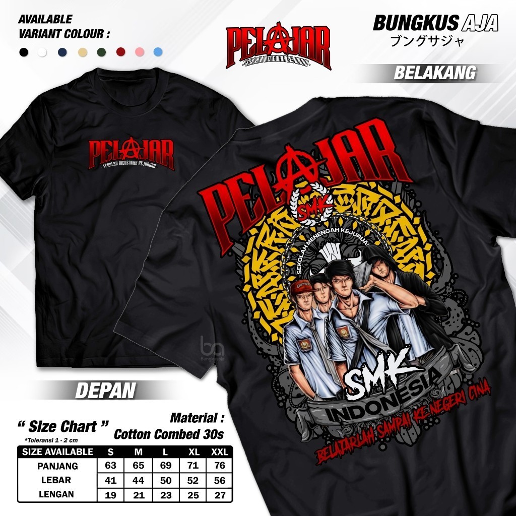 Kaos Pelajar SMK - Baju Distro Sekolah Menengah Kejuruan STM Viral Keren Terbaru