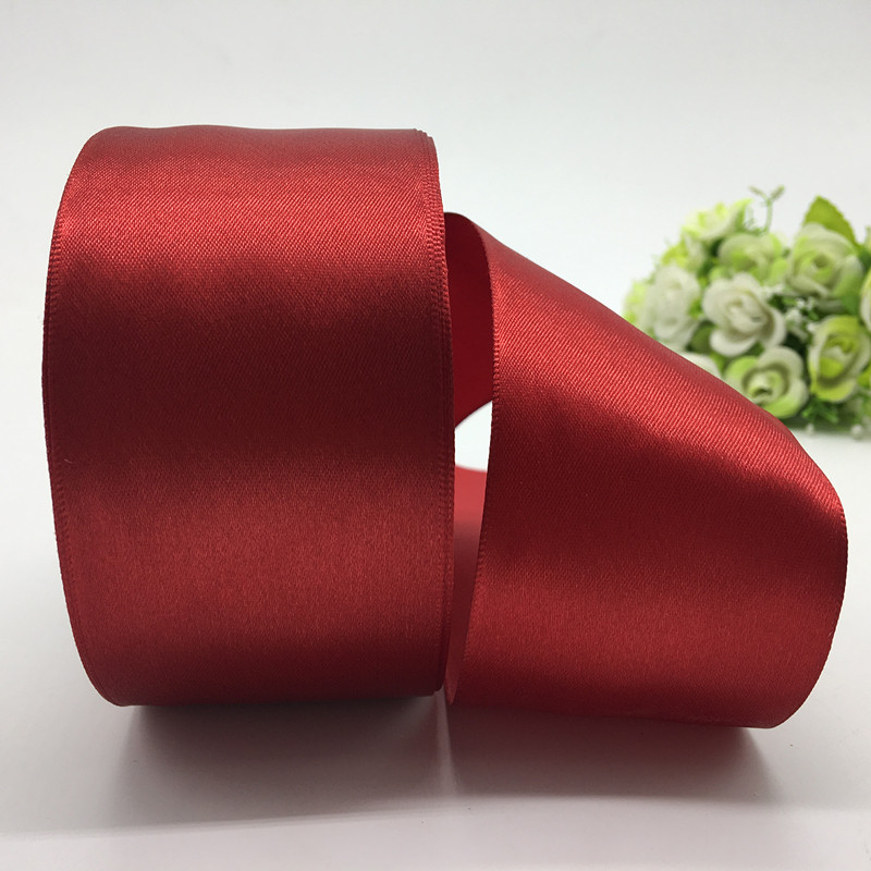 

5Yards/lot 50mm Deep red Satin Ribbon Bow Craft Decor Wedding Christmas Party Decoration DIY Craft Sewing Supplies