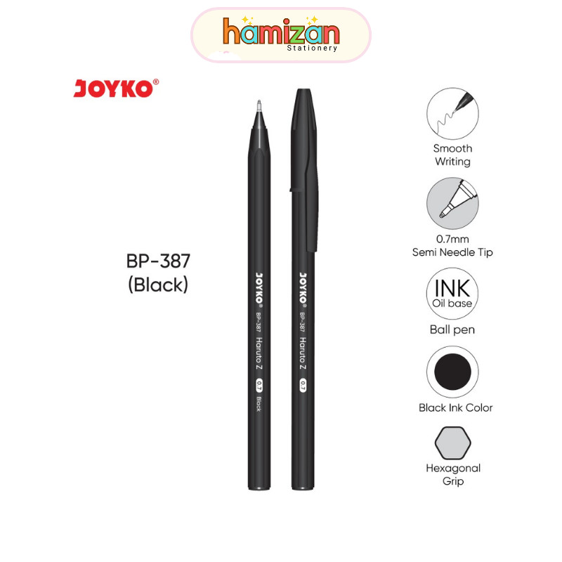 

( 12 pcs ) Ballpen Haruto Z / Pulpen 0,7 mm / Pen semi Needle Tip 0,7mm / Pena / Bolpoin BP-387 Haruto murah berkualitas Joyko / Ball Pen Pulpen Pena Joyko BP-387 Haruto Z 0.7 mm Black