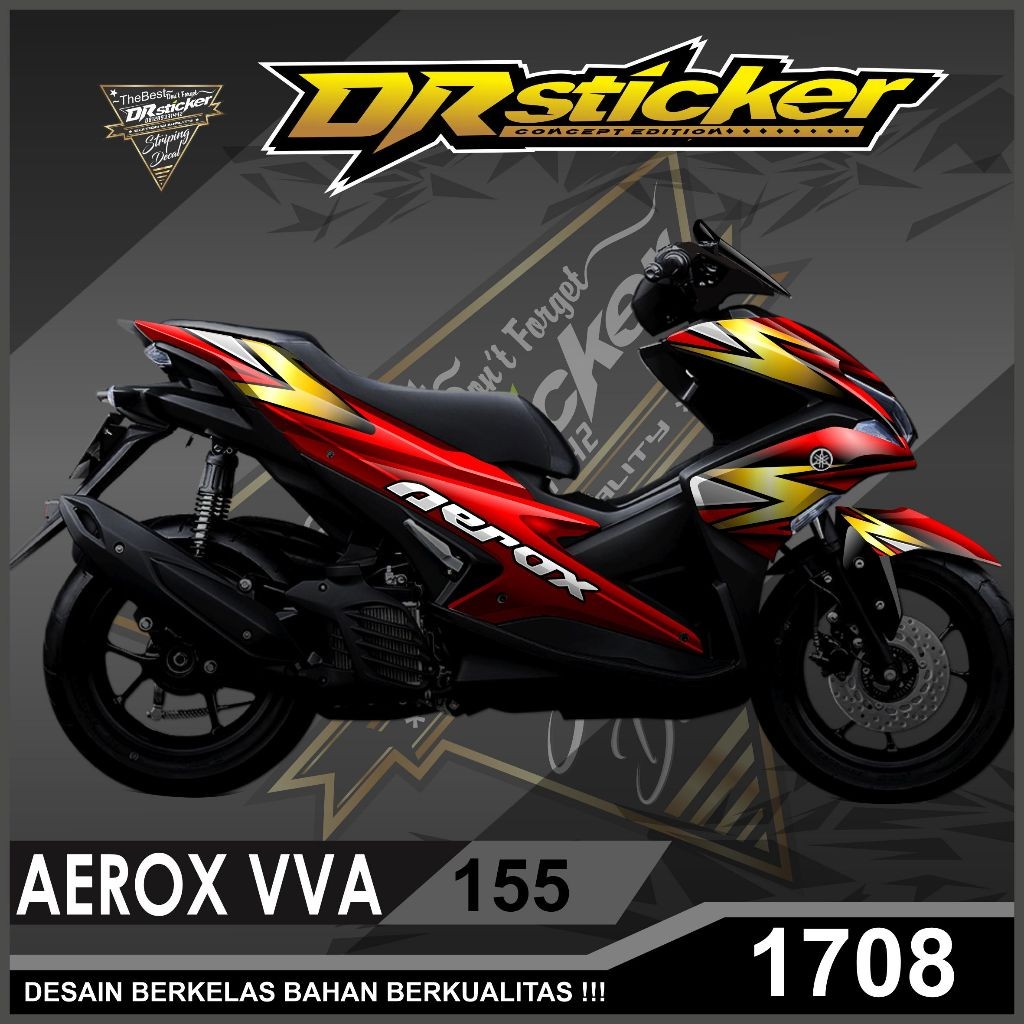 Decal sticker aerox Vva 155 Old connected gold