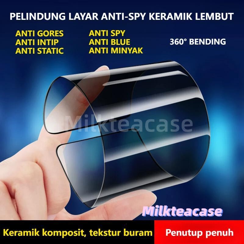 【MILKTEACASE】 Compatible for iPhone Anti-spy Ceramic soft protective film iPhone 16/15/14/13/12/11 p