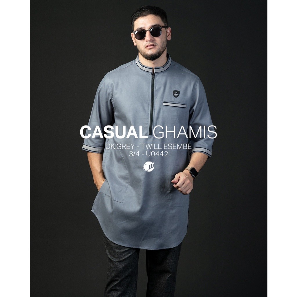 SAMASE Casual Ghamis U044 Baju Gamis Pria Lengan 3/4 Samase Terbaru