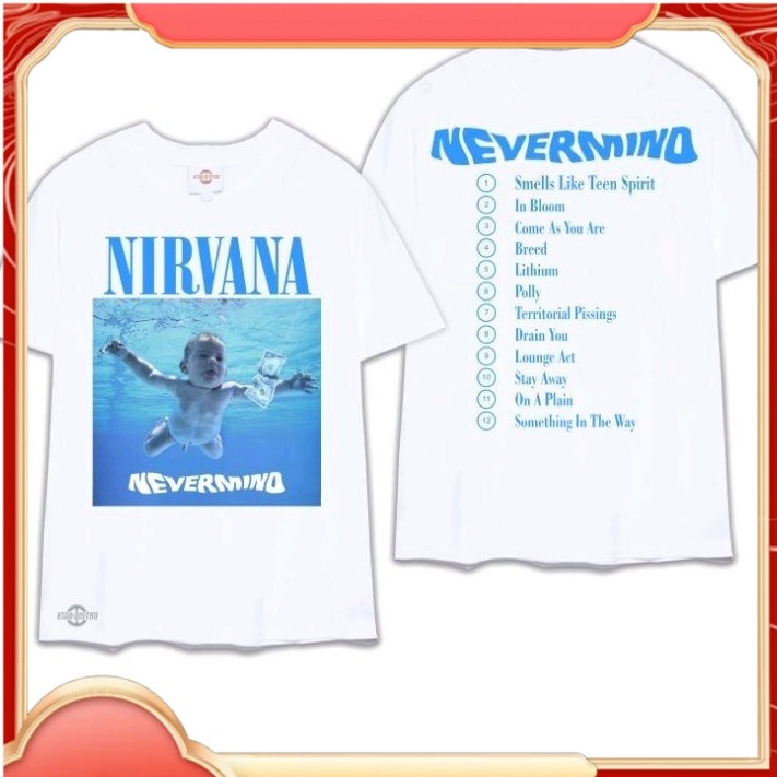PUTIH Nirvana NEVERMIND T-Shirt Putih Premium tshirt nirvana sliver smells like teen in utero nirvan
