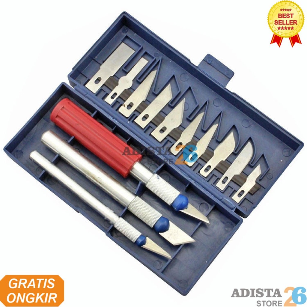 

KNIFEZER Set Pisau Ukir Seni 13 in 1 Crafting Knife 3 Handle - A-003
