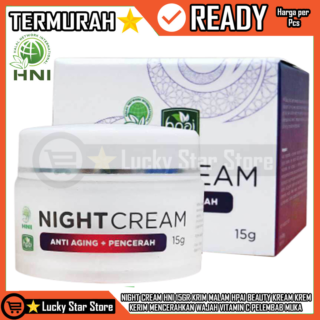 Beauty Night Cream HNI Krim Malam HPAI 15gr Kream Krem Kerim Mencerahkan Wajah Vitamin C Melembabkan