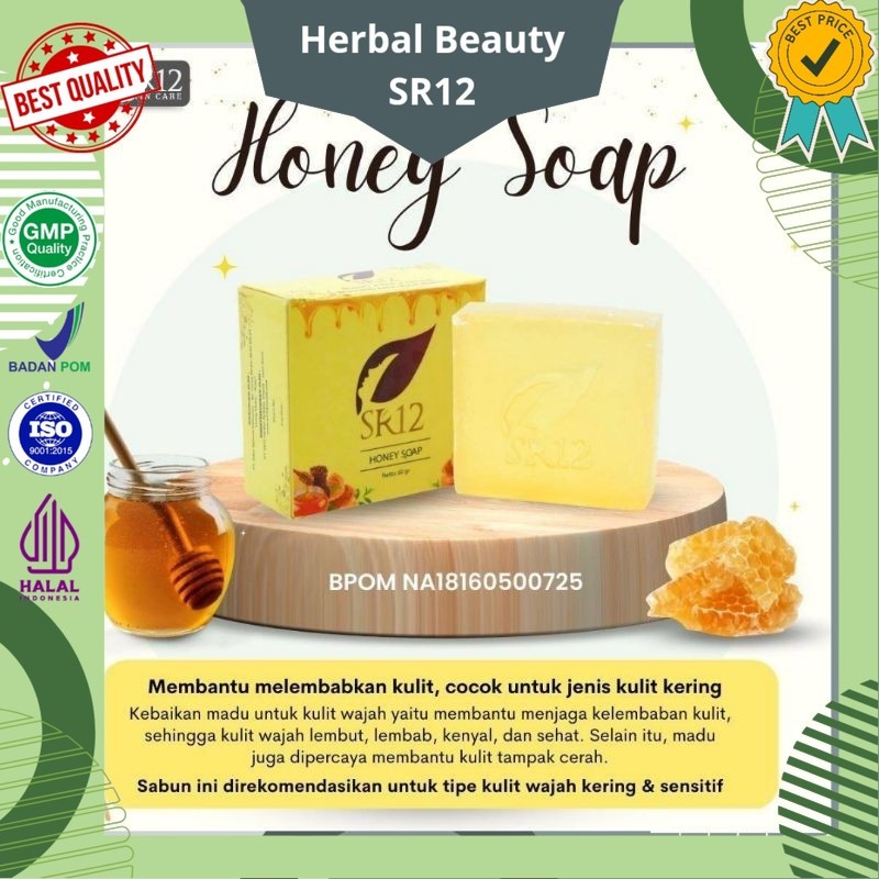 SABUN MADU SR12 SABUN PEMBERSIH WAJAH KULIT KERING SABUN CUCI MUKA PRIA SR12 ORI BPOM SKINCARE KULIT