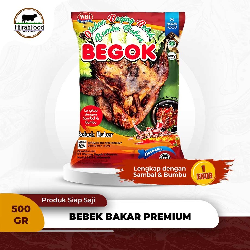 

Begok Bebek Bakar Lengkap Dengan Sambal dan Bumbu 500 gram Premium