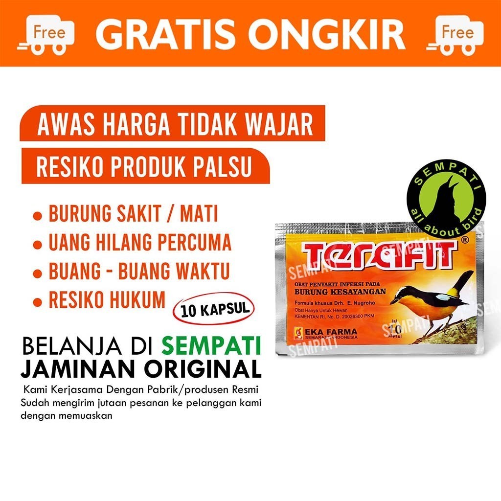 SEMPATI Terafit Eka Farma Obat Burung Mencret Kurus Nyilet Sakit Pilek Lesu Ngantuk Obat Lovebird Ke