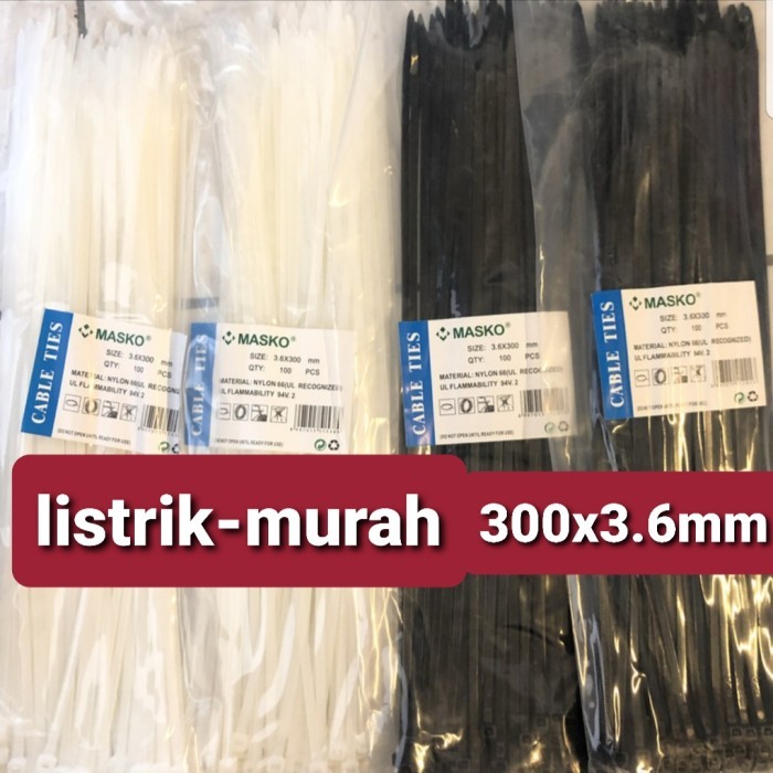 

⭐BISA COD⭐ Masko Kabel Ties 3.6x300 mm 30cm Sabuk Kabel Tali Tis Cable Putih