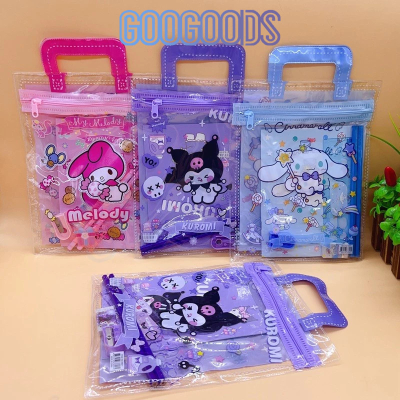 

Alat Tulis Set 6 in 1 Karakter Kuromi Untuk Hadiah Anak Sekolah / Kotak Pensil Anak Set Stationery Sanrio /Pouch Set Alat Tulis Ziplock