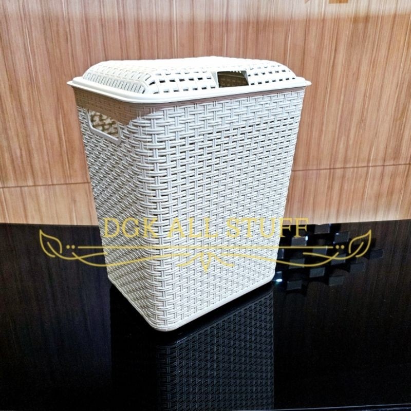 Keranjang Laundry Tempat Cucian Pakaian Baju Anak Bayi Kotor Bertutup Tutup Plastik Murah Motif