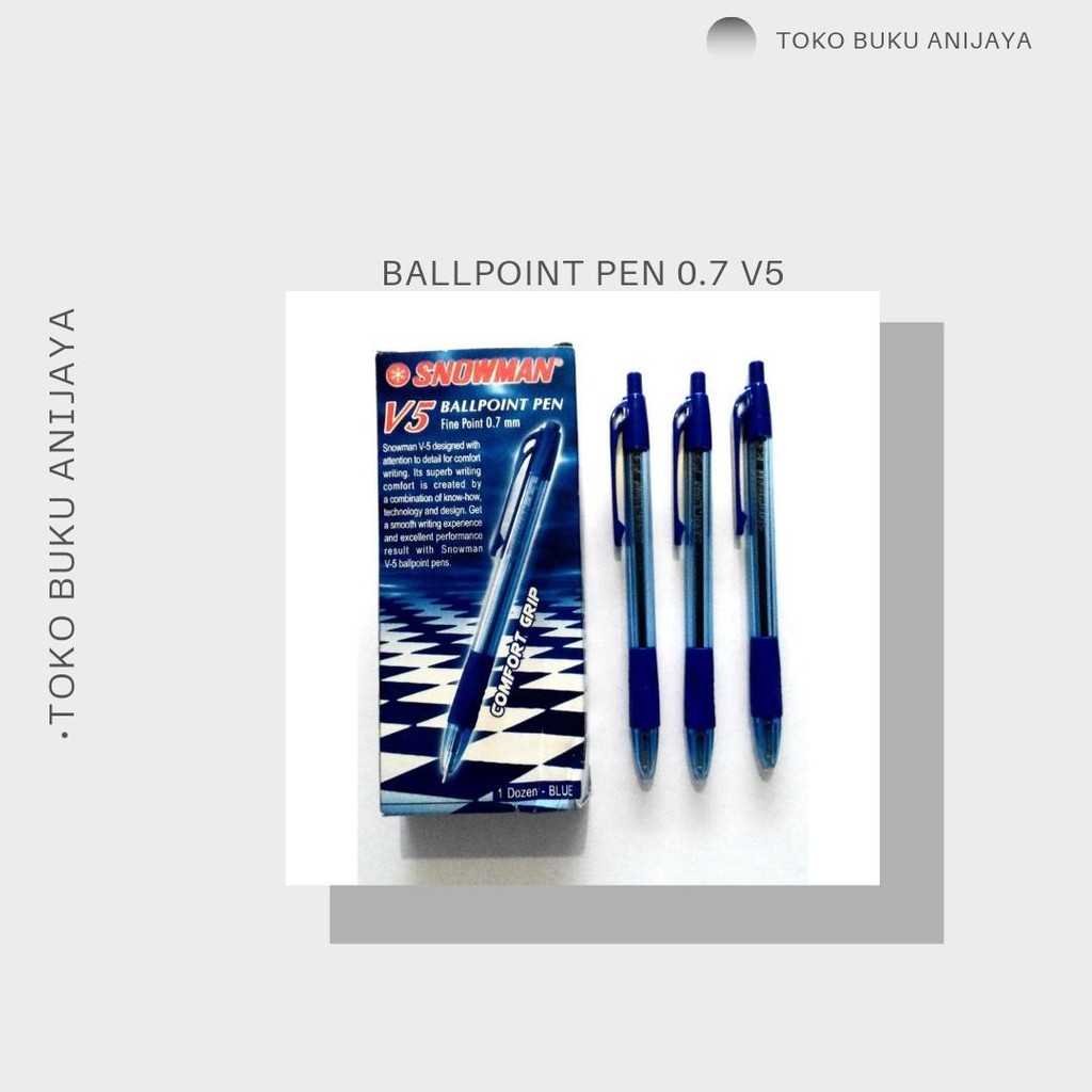 

BALLPOINT PEN /FINE POINT 0.7 V5 MEREK SNOWMAN 5PCS Pena Stationery