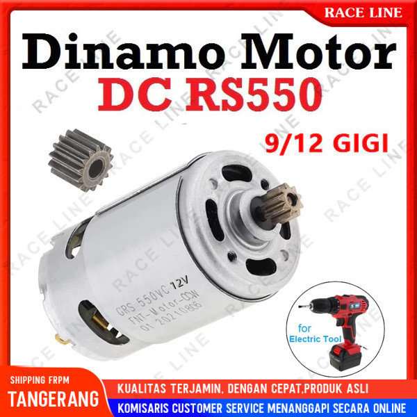 Dinamo Motor DC RS 550 RS550 12V Bor RPM Tinggi Kuat As 3.17mm High Speed Power Mikro Brush Kipas Fa