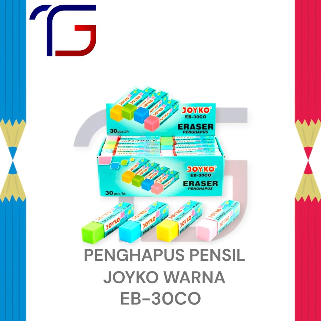 

Penghapus Pensil Joyko Color EB-30CO Dust Free Super clean