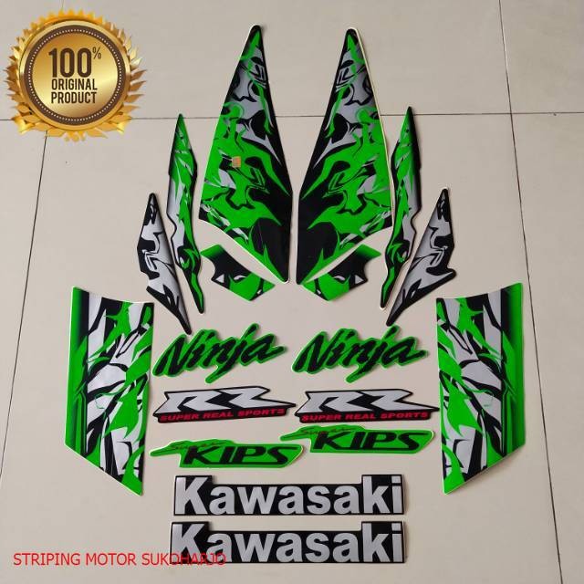 (ORI) striping kawasaki ninja rr list body  2013 hijau