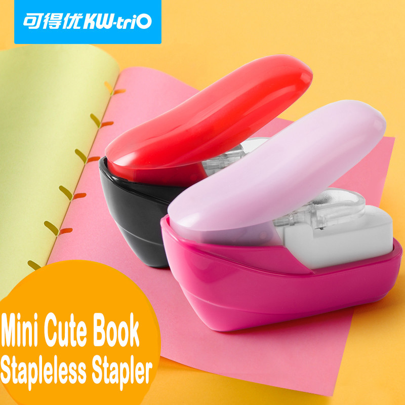 

No Nails No Staple Stapling Machine Mini Cute Book Paper Stapleless Stapler Stapler Without Staple Stationery Office Accessories