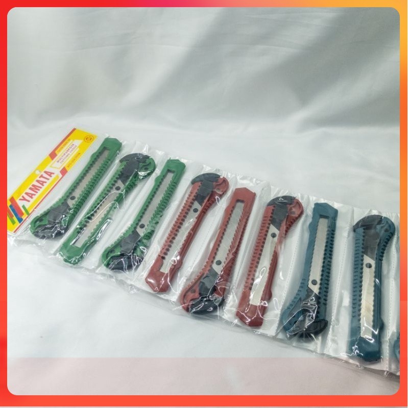 

PISAU KATER 12pcs PISAU CUTTER BESAR L500 KEMASAN RENCENG GROSIR