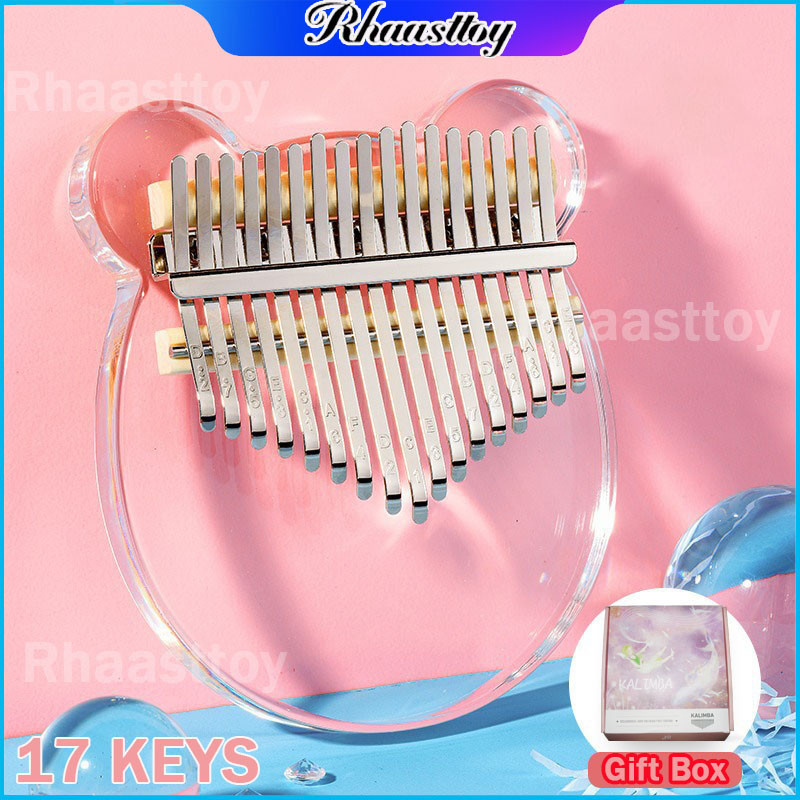 DF34RF Rhaast Kalimba 17 Keys Acrylic Thumb Piano Kecapi Jari Kalimba Instrument / Kalimba Alat Musi