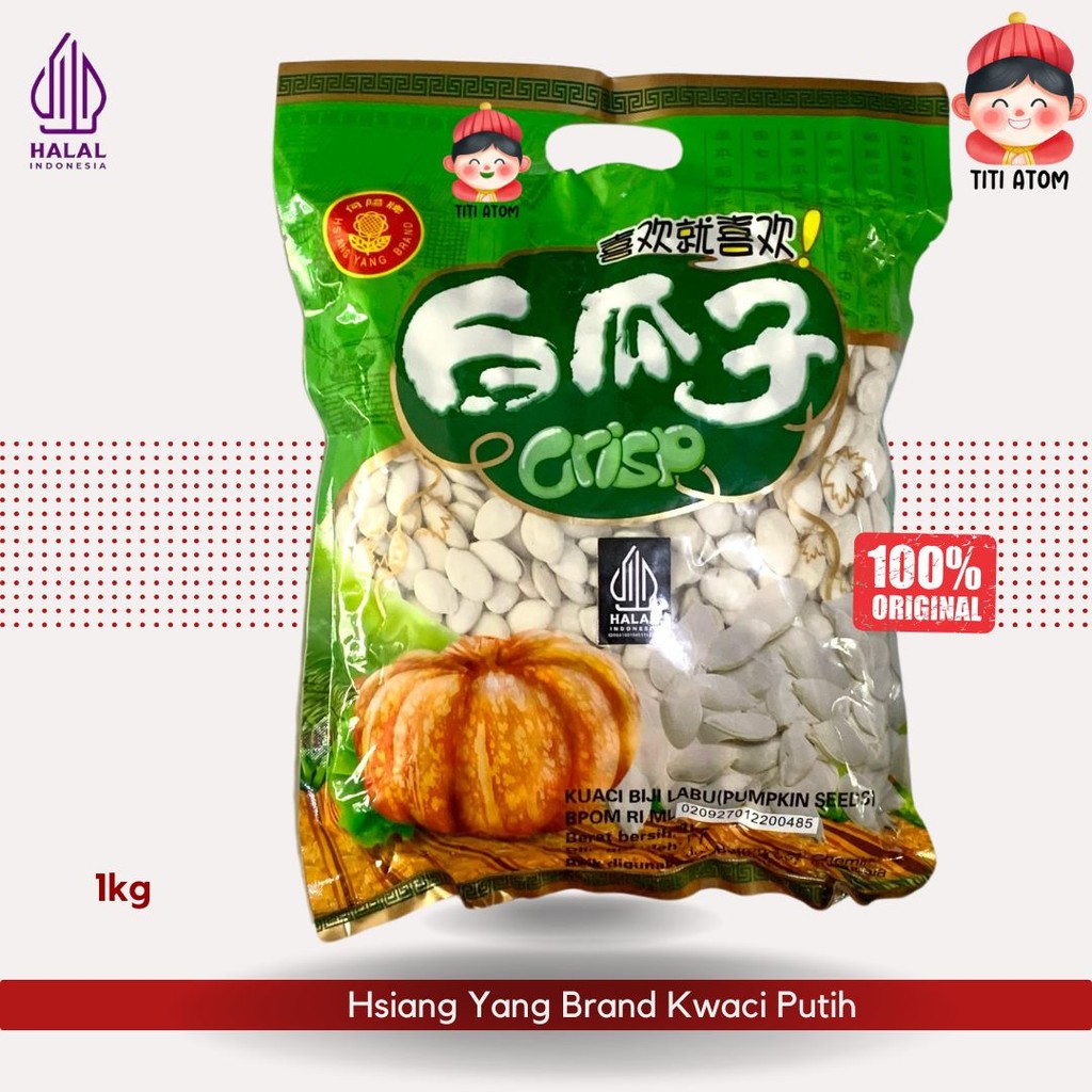 

Hsiang Yang Brand Kwaci Kuaci Putih Biji Pumpkin Labu 1kg