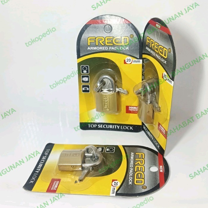 GEMBOK KOPER KUNING 20MM FREED