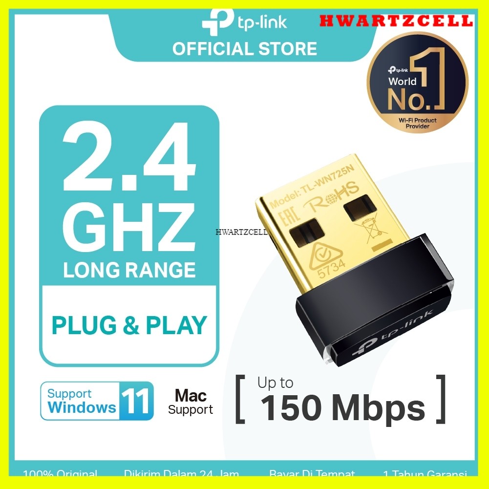 [HWARTZ] TP-Link TL-WN725N usb wifi tp link adapter tl wn725n tlwn725n wifi receiver pc 150Mbps Wire