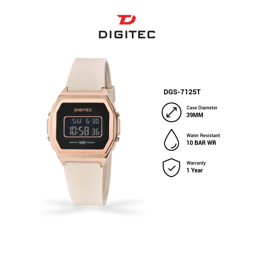 DIGITEC - Jam Tangan Wanita DGS-7125T Digital Water Resist - Garansi - Rubber