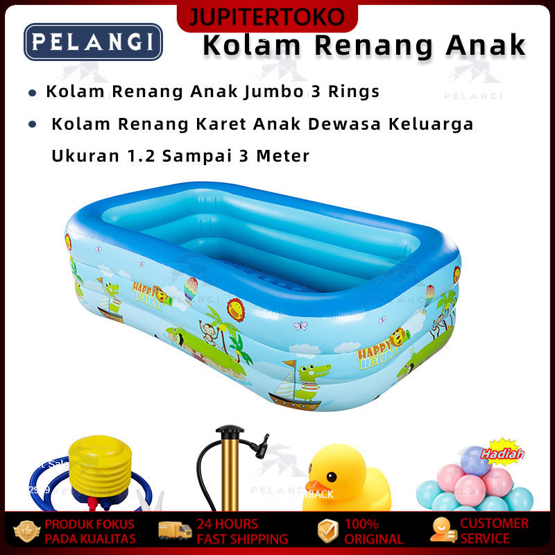 Kolam Renang Anak jumbo 3 Rings kolam renang anak jumbo 2.1m+Pompa kolam renang anak free pomp petak