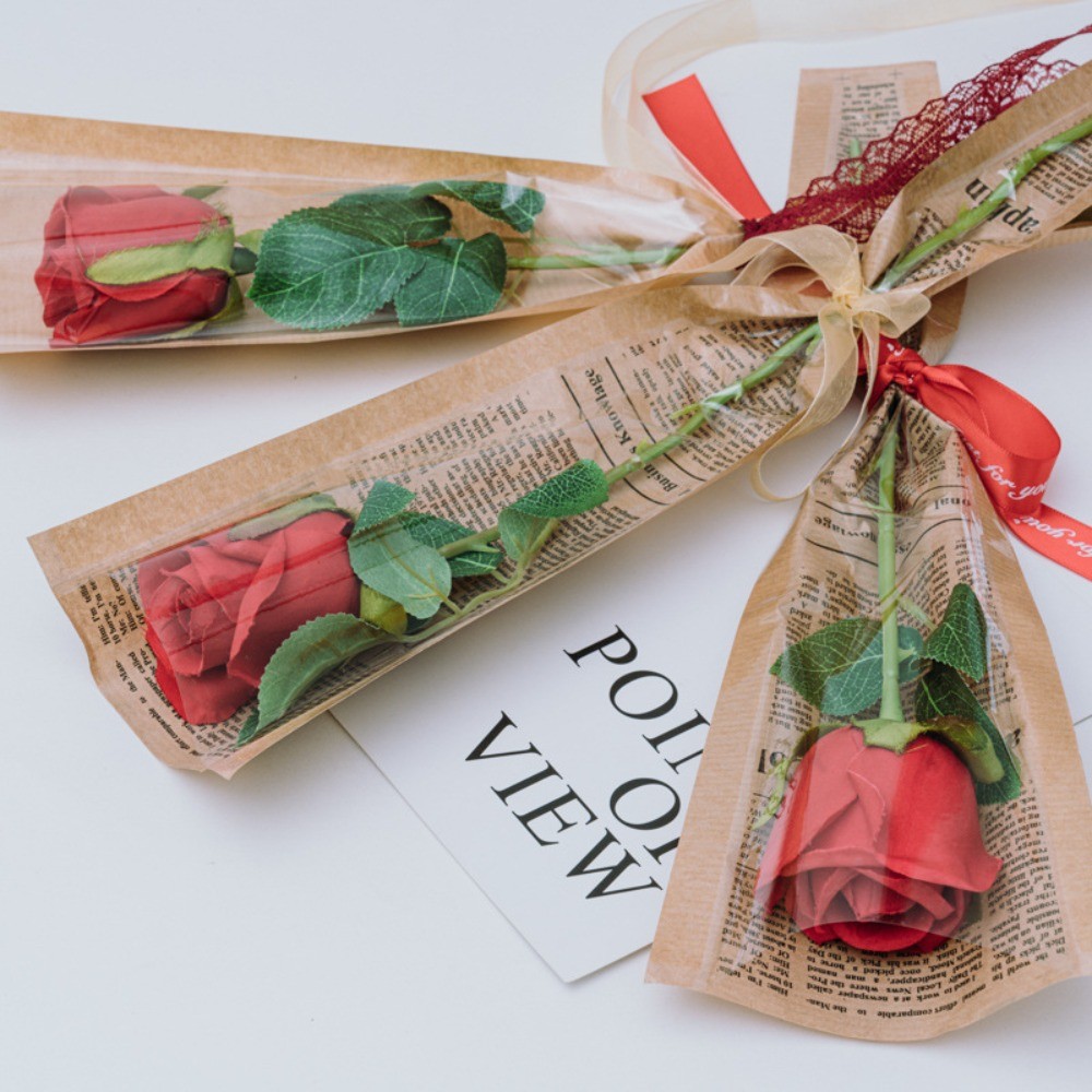 50pcs/bag Kraft paper flower packaging paper, simple bouquet packaging bag