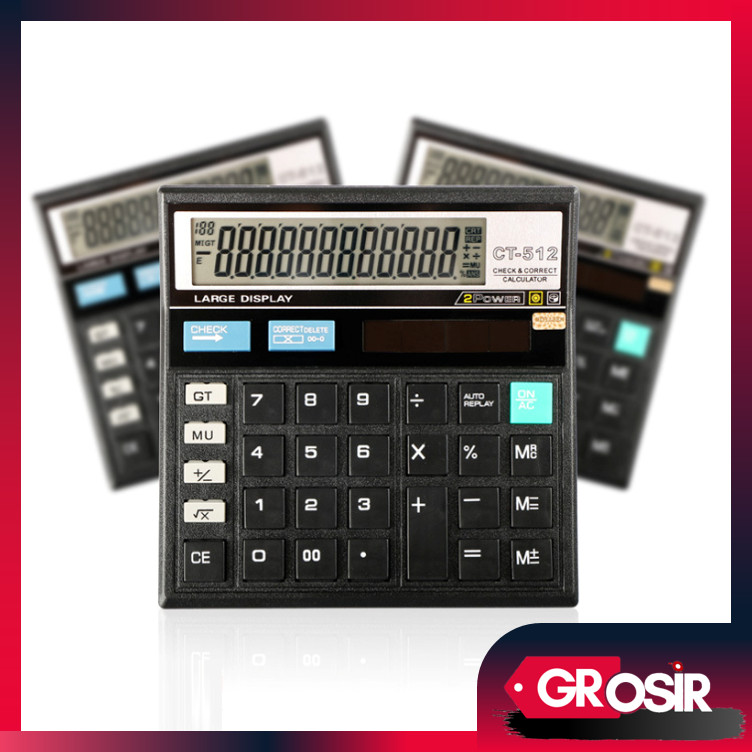 

Grosir - 6551 Kalkulator CT-512 12 Digit / Kalkulator Dagang CT-512 / Kalkulator Dual Power / 12 Digits Dual Power Calculator