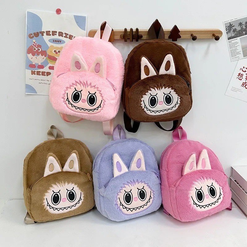 

Japanese Bubble Maat Children's Backpack Labubu School Bag Kawaii Plush Toy Backpack Cute Cartoon Backpack Exploded Toddler Bag