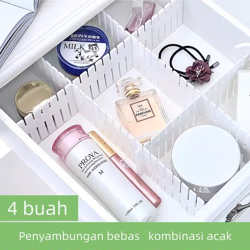 Pembagi penyimpanan laci, strip penyimpanan partisi freezer, partisi kantor dapat dipotong